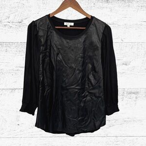 Another Love Black Boxy long Sleeve Blouse